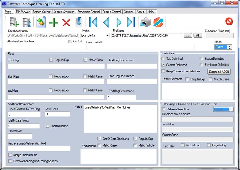 Software Techniques Parsing Tool Screenshot